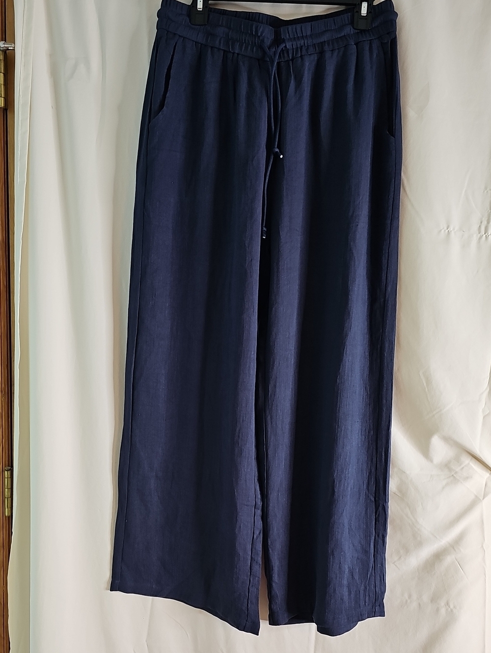 HALARA Navy Wide-Leg Drawstring Dress Pant